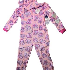 New Girl BMagical by Btween One Piece Hoodie Thick Fuzzy Heart Pajamas (10-12)
